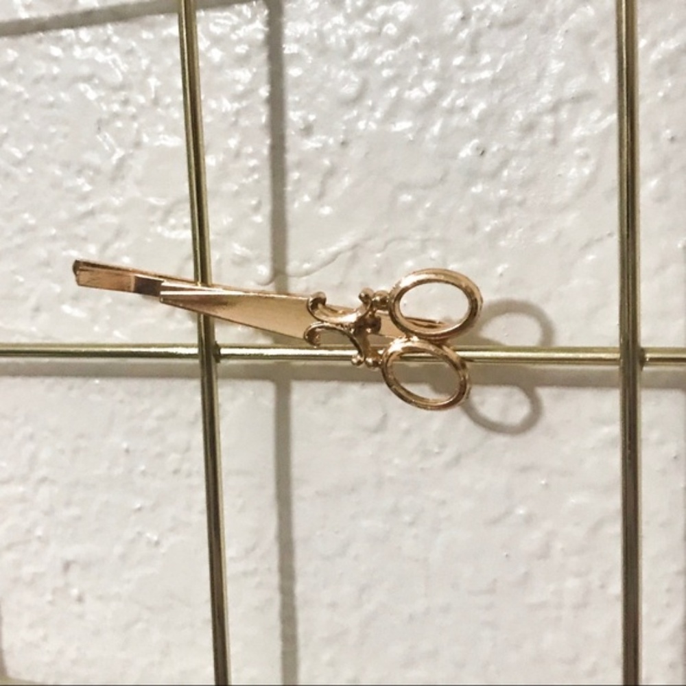 Gold Scissors Bobby Pin Hair Clip Barrette - Picture 4 of 6
